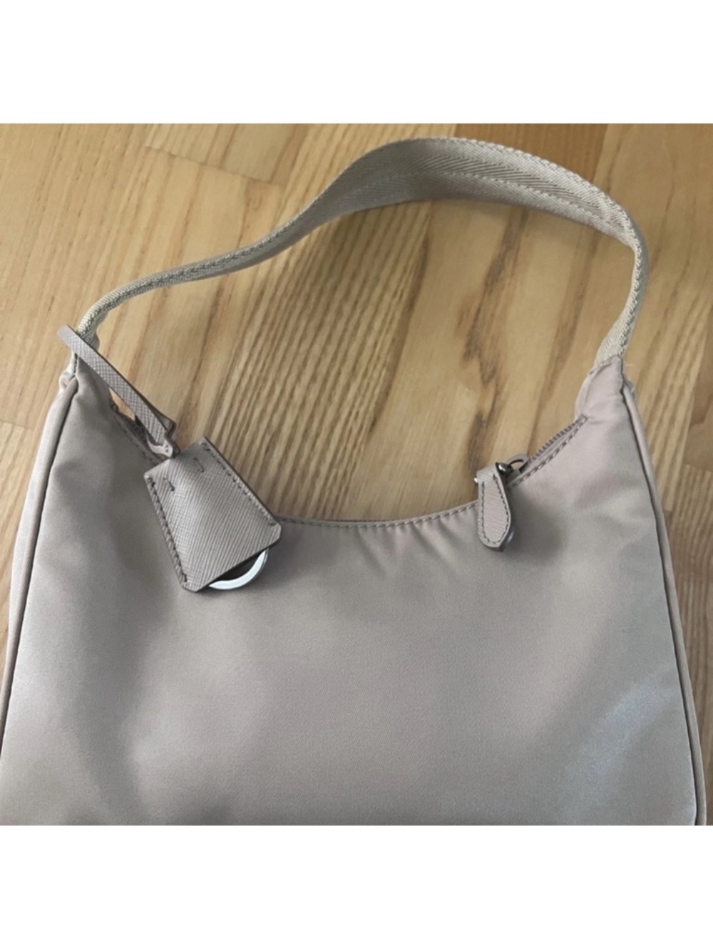 Prada Small Shoulder Bag in Light Beige Nylon - Picture 9 of 11